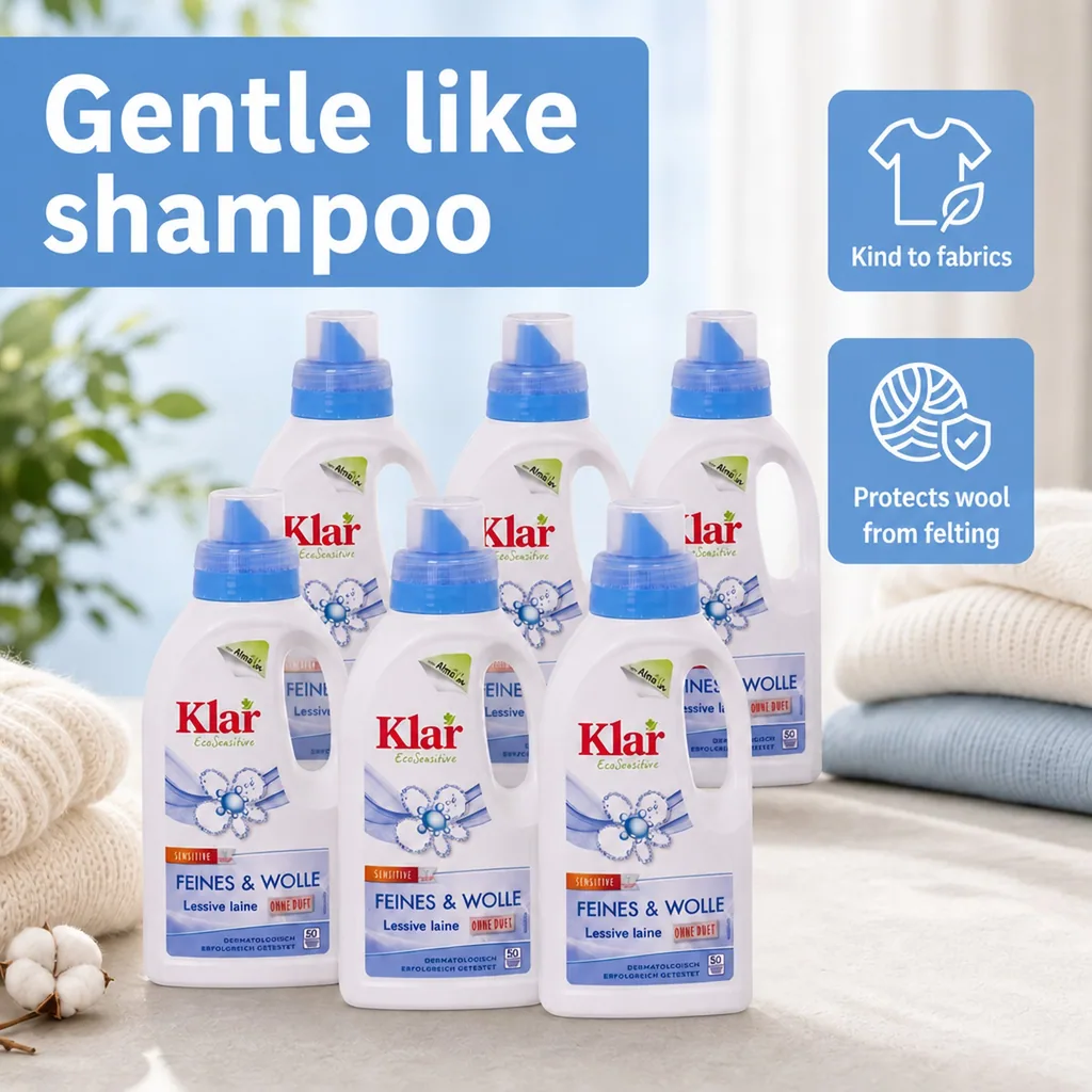 Laundry Detergent 6 x 500 ml, Fragrance Free Detergent, Delicate Detergent