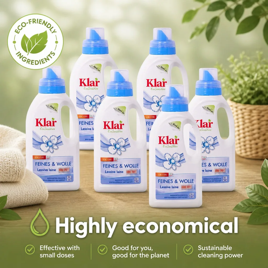 Laundry Detergent 6 x 500 ml, Fragrance Free Detergent, Delicate Detergent