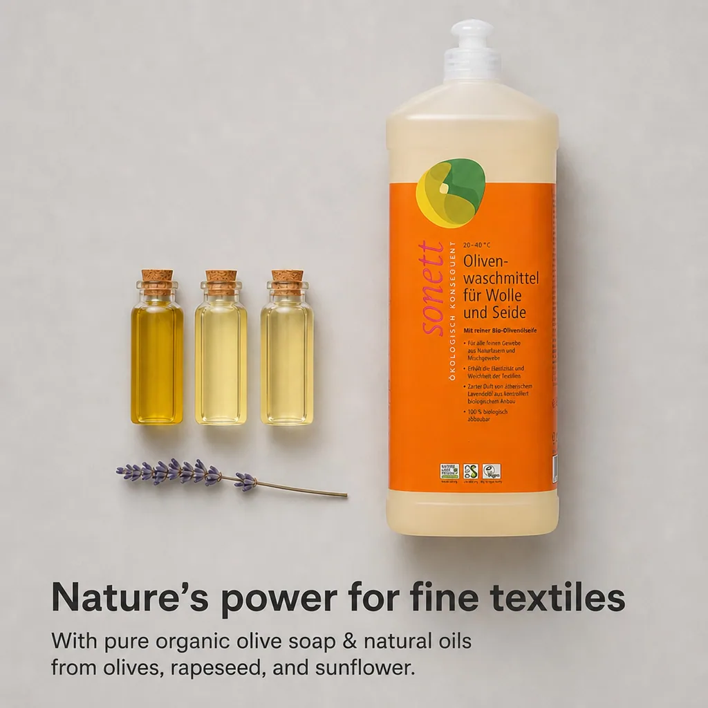 Wool Detergent, Silk Detergent, Liquid Laundry Detergent, Delicate Detergent, 2 x 1 Liter, Olive Oil Soap