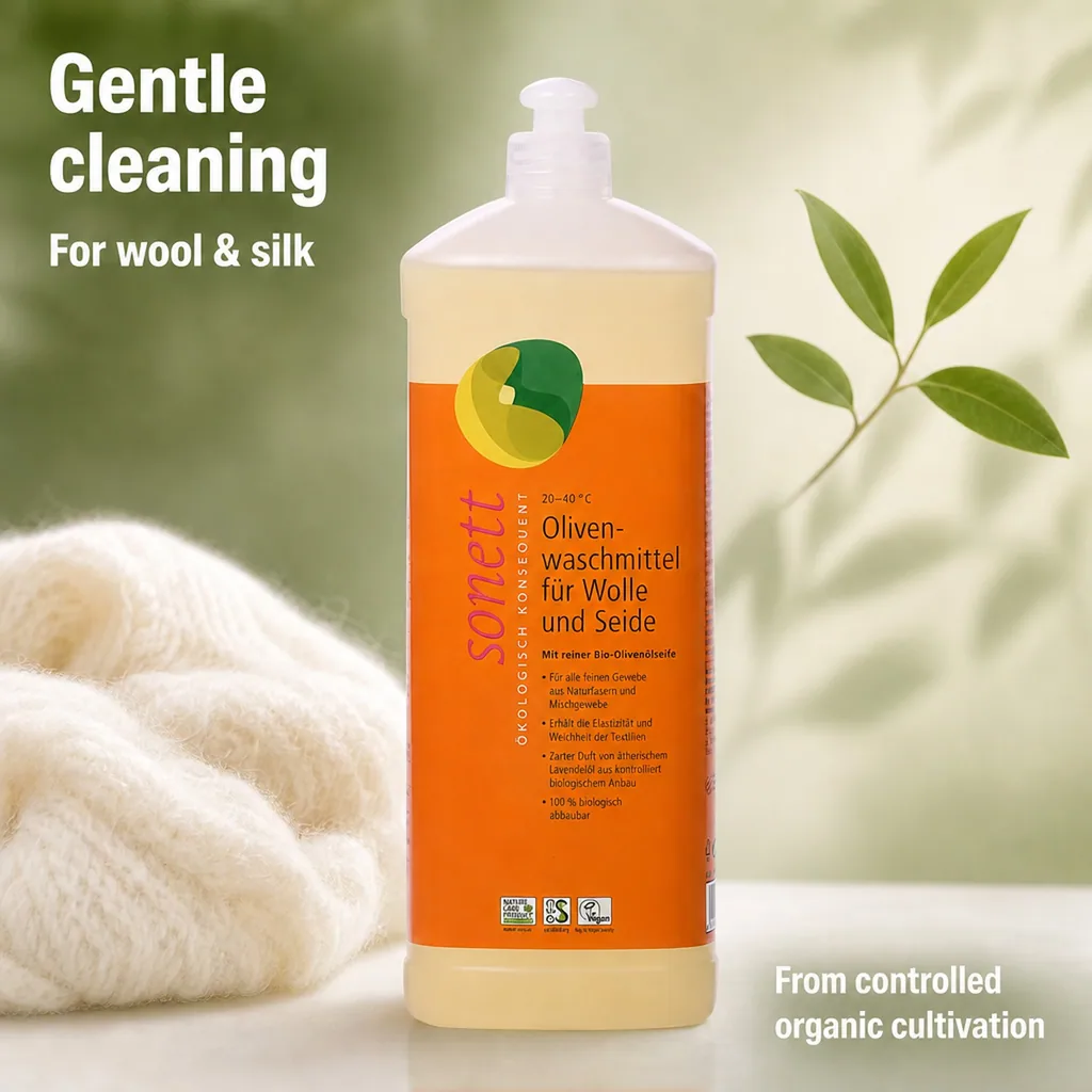 Wool Detergent, Silk Detergent, Liquid Laundry Detergent, Delicate Detergent, 2 x 1 Liter, Olive Oil Soap