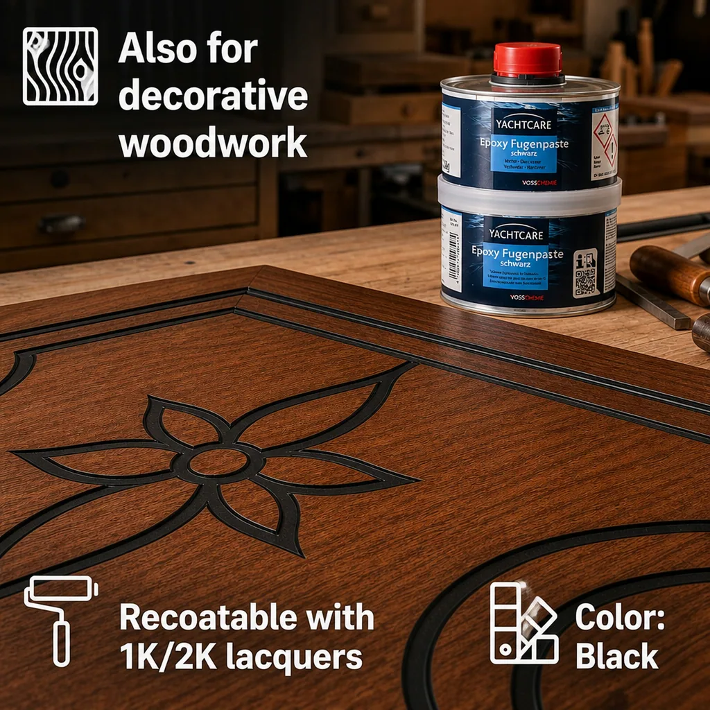 Epoxy grout black, epoxy joint filler, black epoxy paste, 500, boat joint filler
