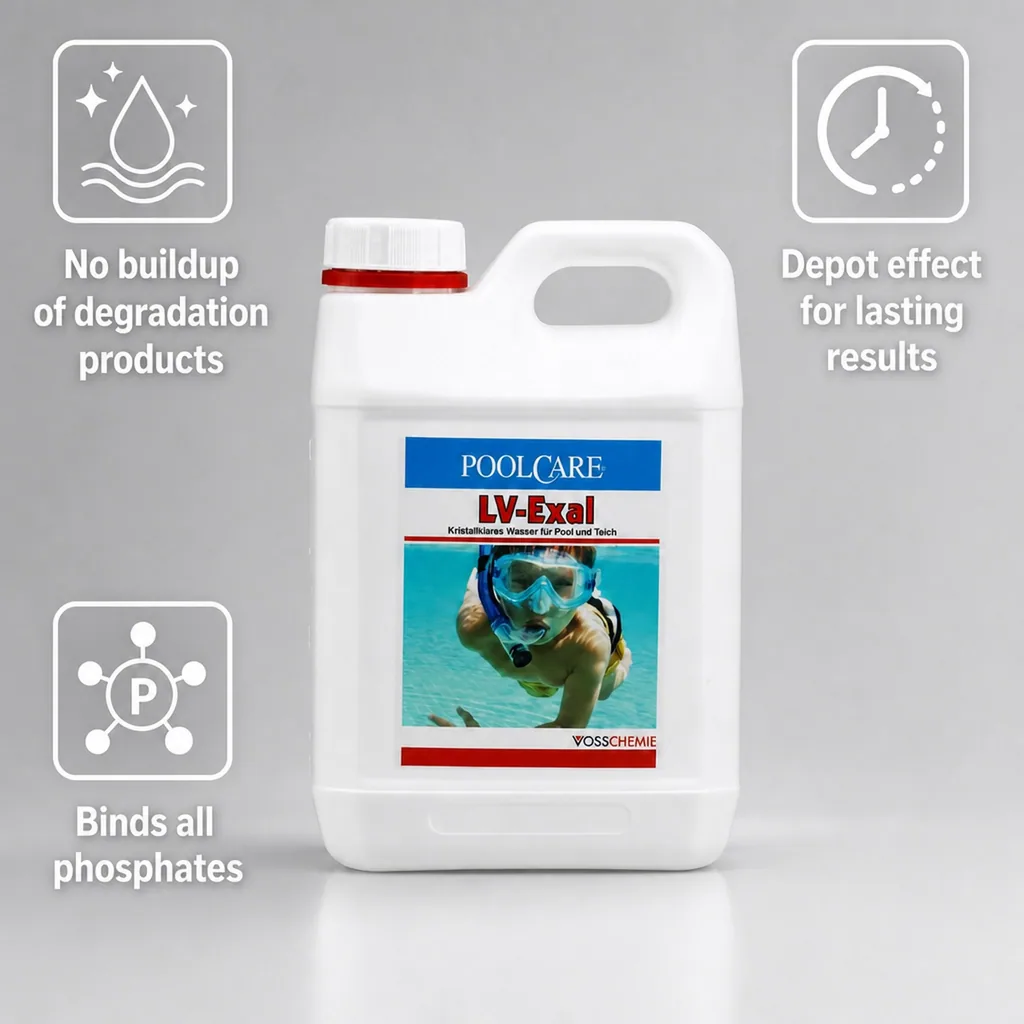 Pool algaecide, algae prevention for pools, 1 Liter pool water treatment, chlorine-free