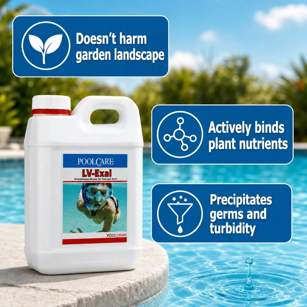 Pool algaecide, algae prevention for pools, 1 Liter pool water treatment, chlorine-free