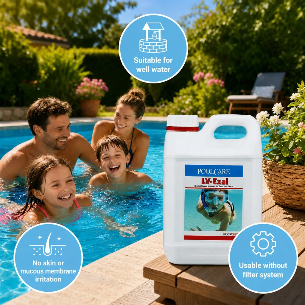 Pool algaecide, algae prevention for pools, 1 Liter pool water treatment, chlorine-free