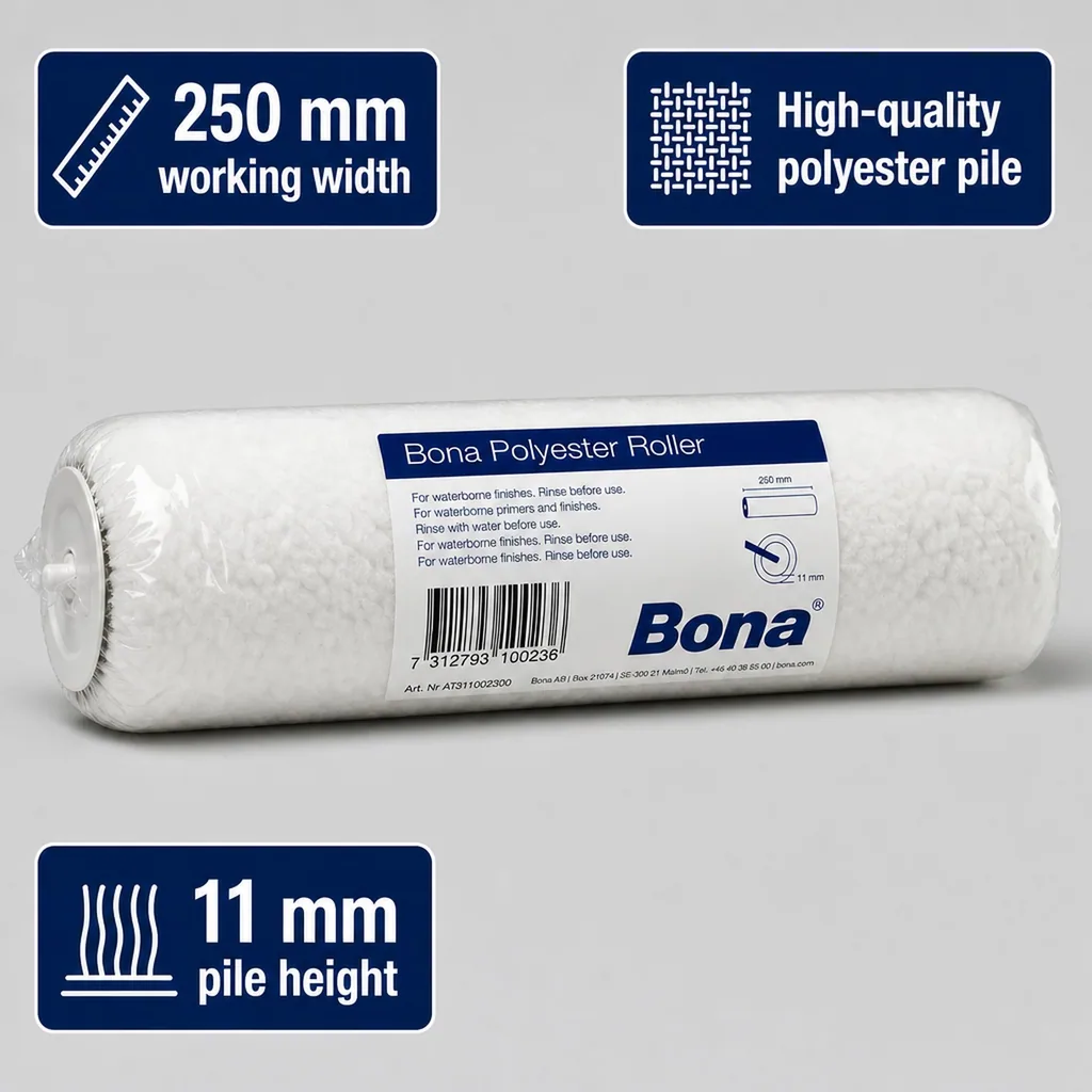 Paint roller, 250 mm, Florhöhe 11 mm, weiß, SuperCoat roller