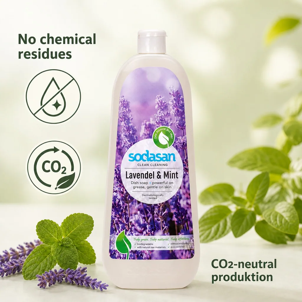 Dish Soap, Natural Dish Soap, Eco Friendly, Lavender & Mint, 1 Liter