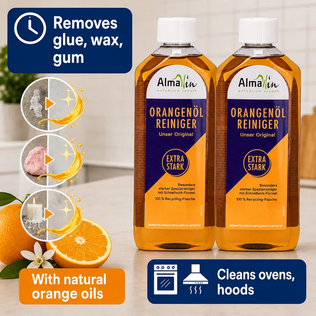 Orange oil cleaner concentrate, Extra strong cleaner, Multi surface orange cleaner 2 x 500 ml