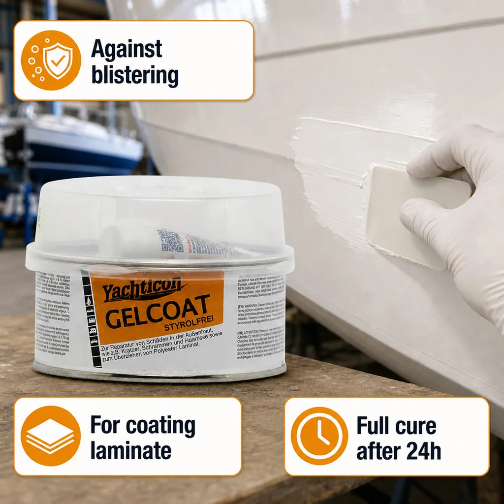 Gelcoat filler, 250 g, RAL 9010 pure white, styrene free filler