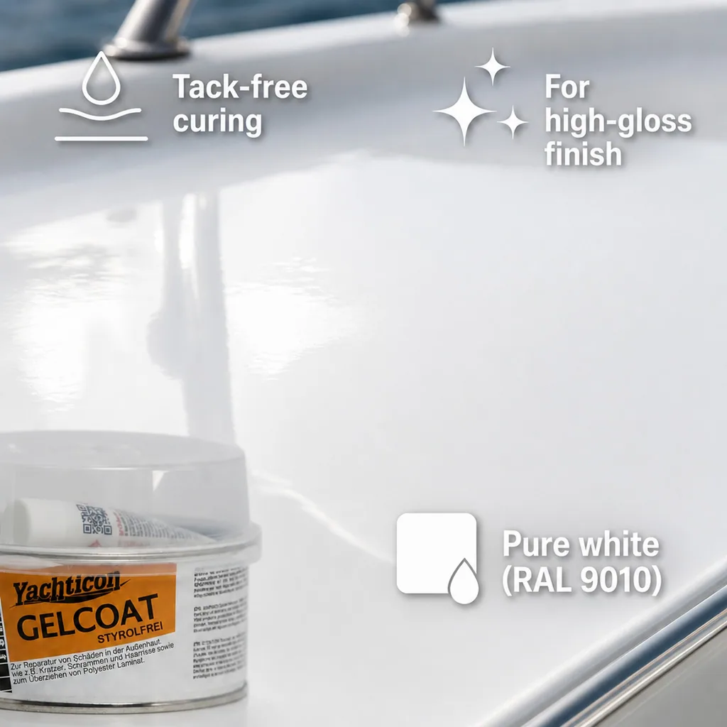Gelcoat filler, 250 g, RAL 9010 pure white, styrene free filler