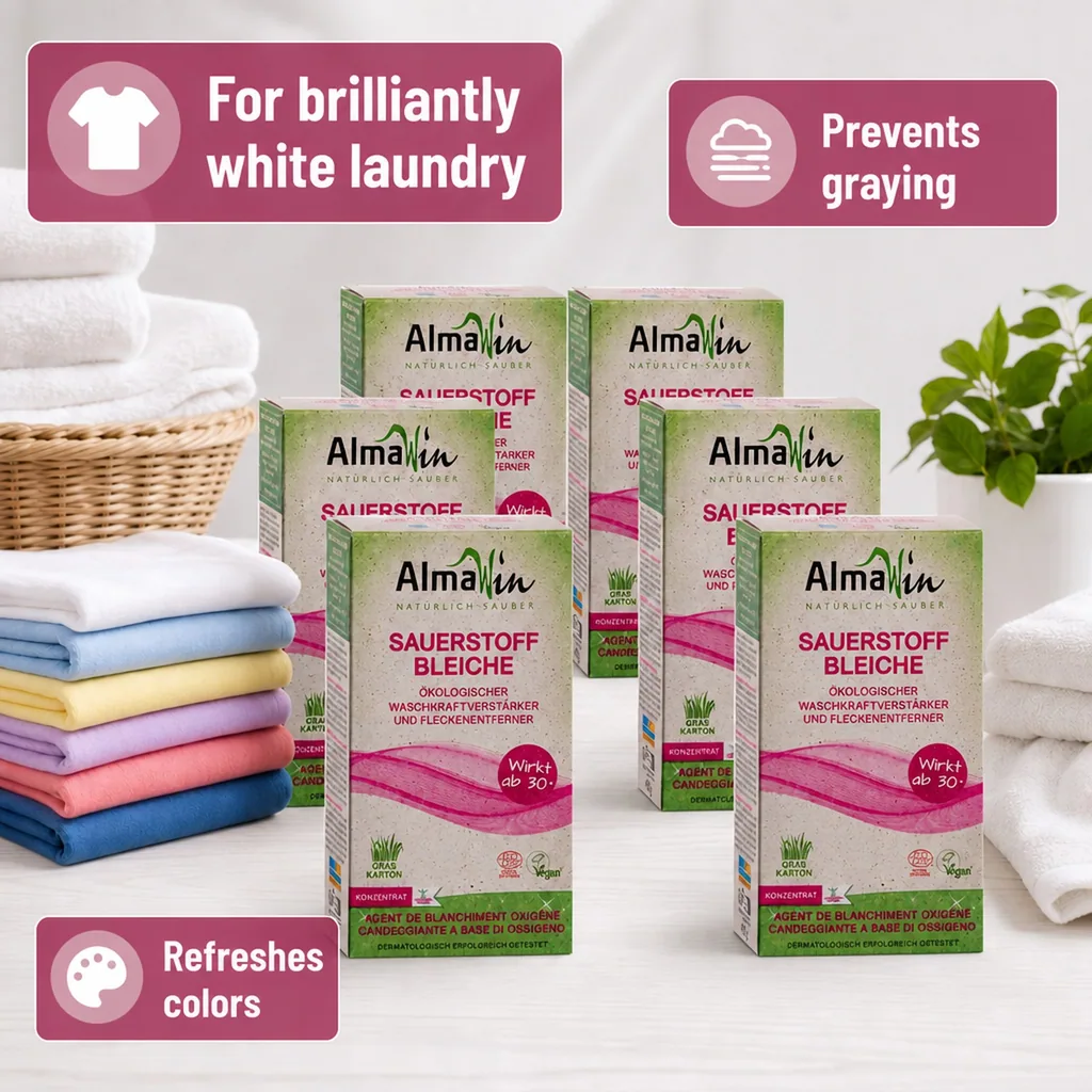 Oxygen Bleach, Stain Remover, Laundry Booster, 6 x 400 g