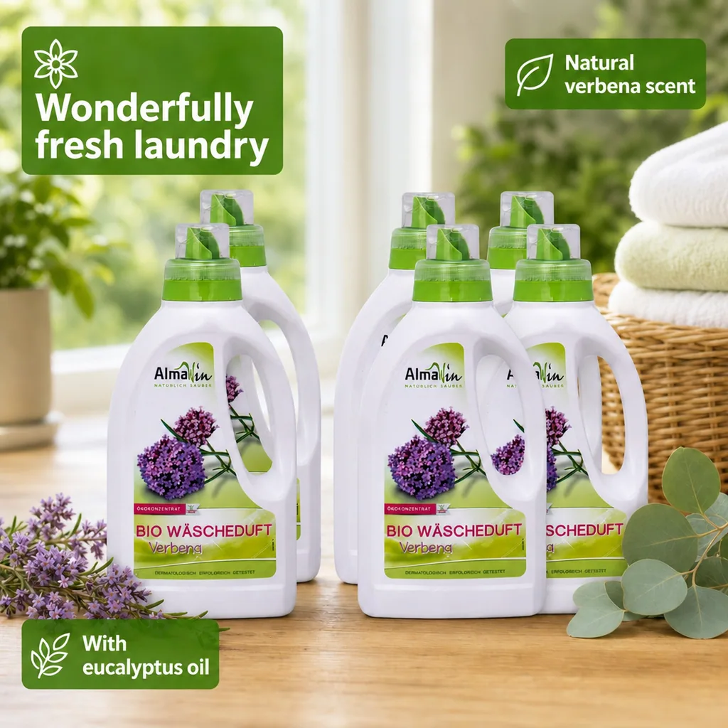 Laundry Scent Booster, Verbena Laundry Scent, Natural Laundry Scent, 6 x 750 ml, Eco Friendly Laundry Scent