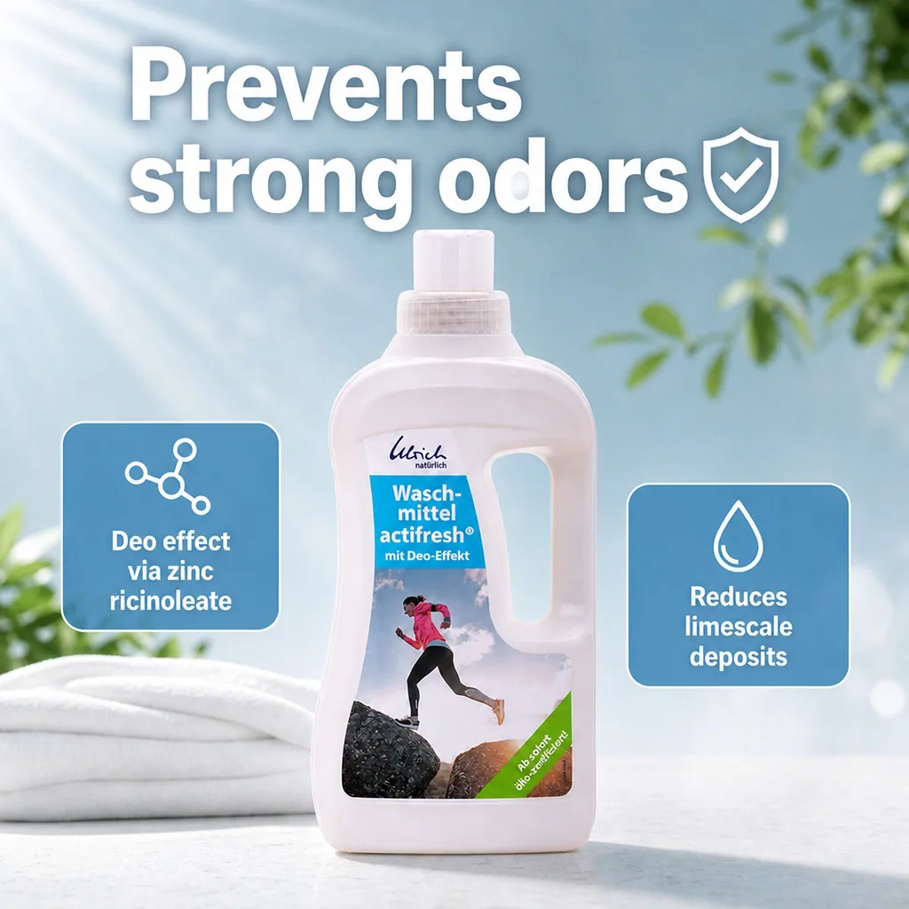 Laundry Detergent, Natural Laundry Detergent, 1 Liter Actifresh with Deodorizing Effect, vegan certified