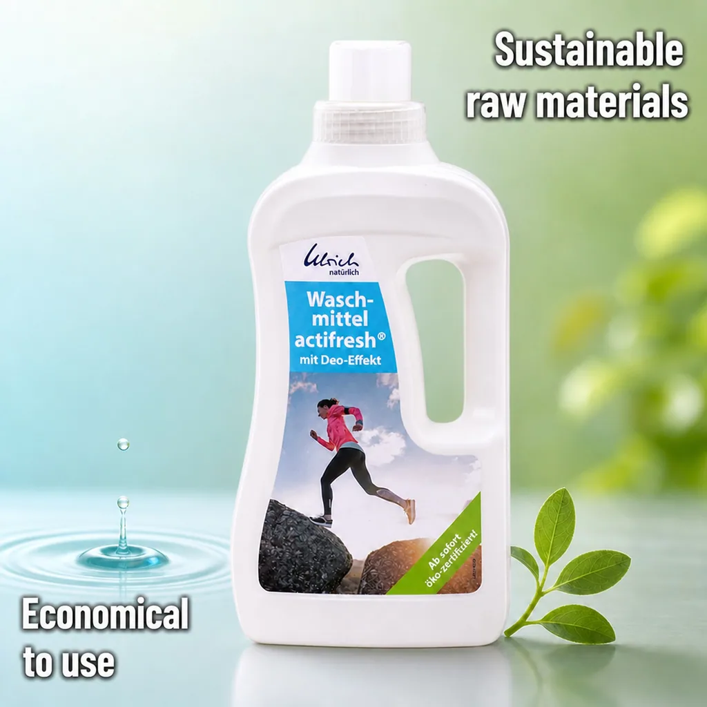 Laundry Detergent, Natural Laundry Detergent, 1 Liter Actifresh with Deodorizing Effect, vegan certified