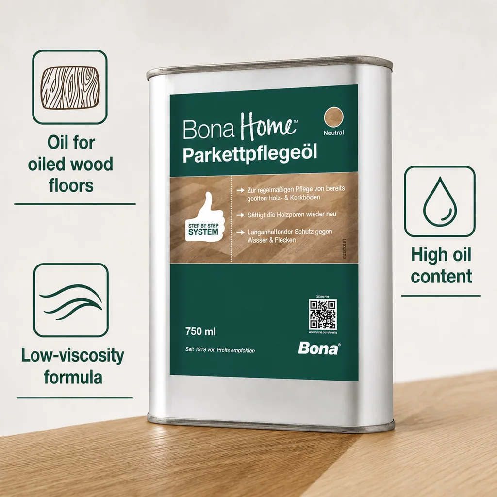 Wood Floor Oil, Hardwood Floor Oil, 750 ml, Parquet Cleaner