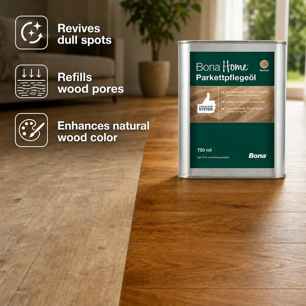 Wood Floor Oil, Hardwood Floor Oil, 750 ml, Parquet Cleaner