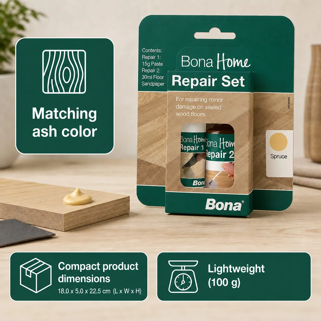 Wood Repair Kit, Furniture Repair Kit, Wood Filler Kit, 4 teilig Fichte/Esche Ash