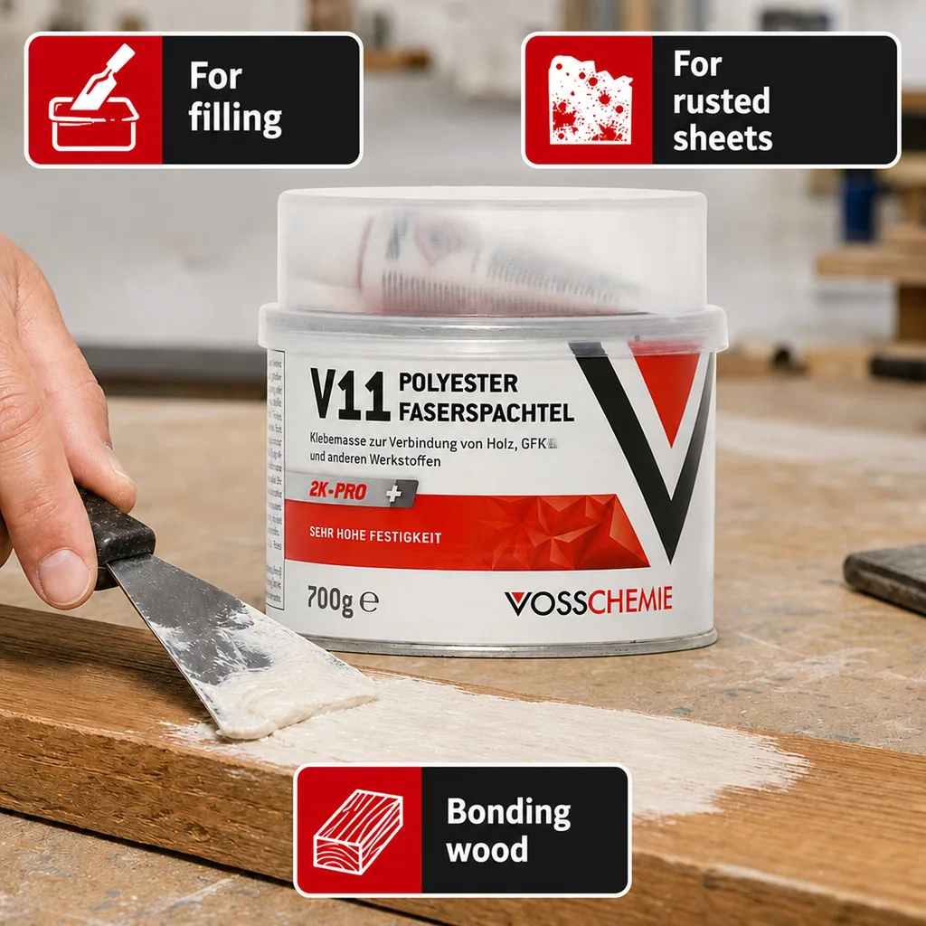 Polyester Filler, Fiber Filler, 2K Filler, Auto Body Filler 700 g