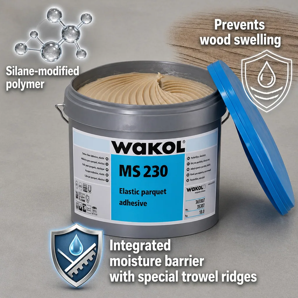 Wood Flooring Adhesive, Flexible Wood Adhesive, Parquet Adhesive, 18kg