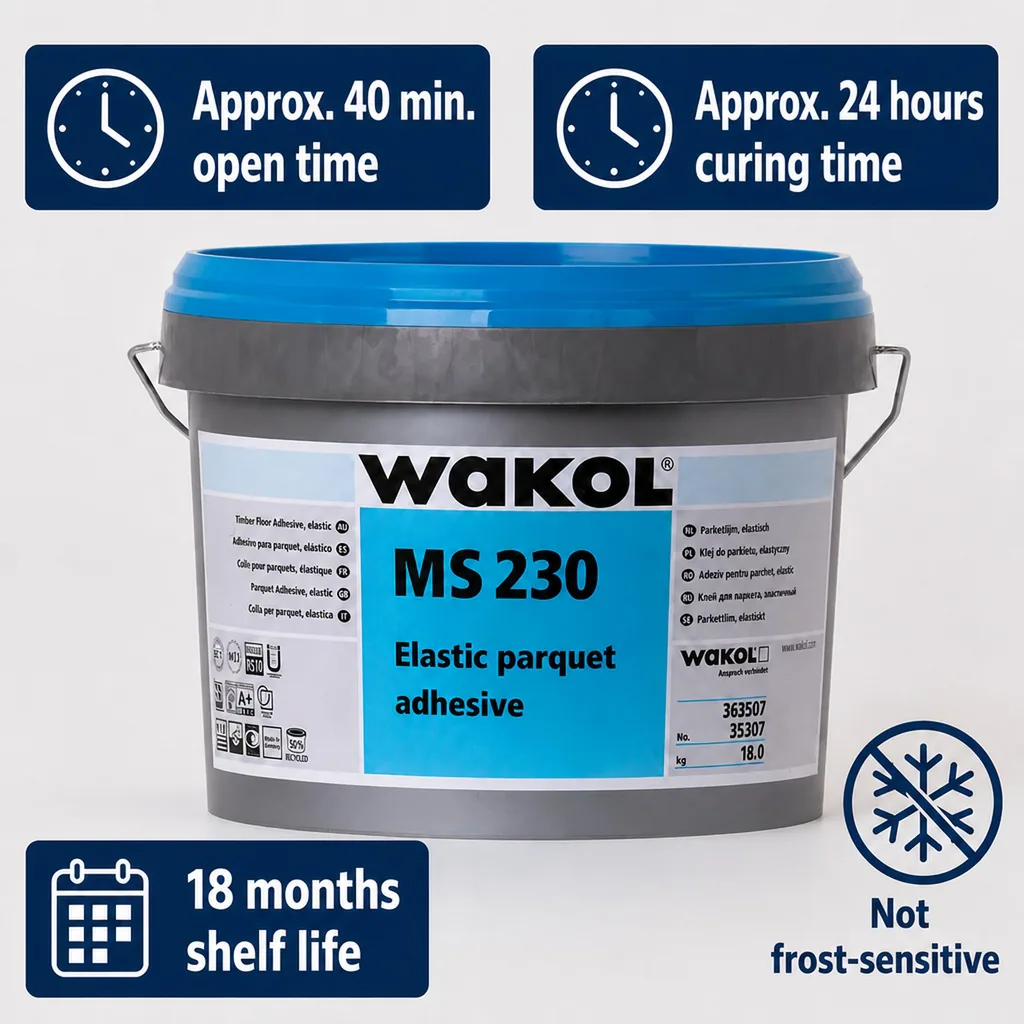 Wood Flooring Adhesive, Flexible Wood Adhesive, Parquet Adhesive, 18kg