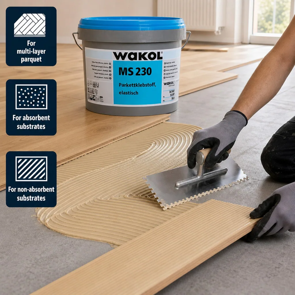 Wood Flooring Adhesive, Flexible Wood Adhesive, Parquet Adhesive, 18kg
