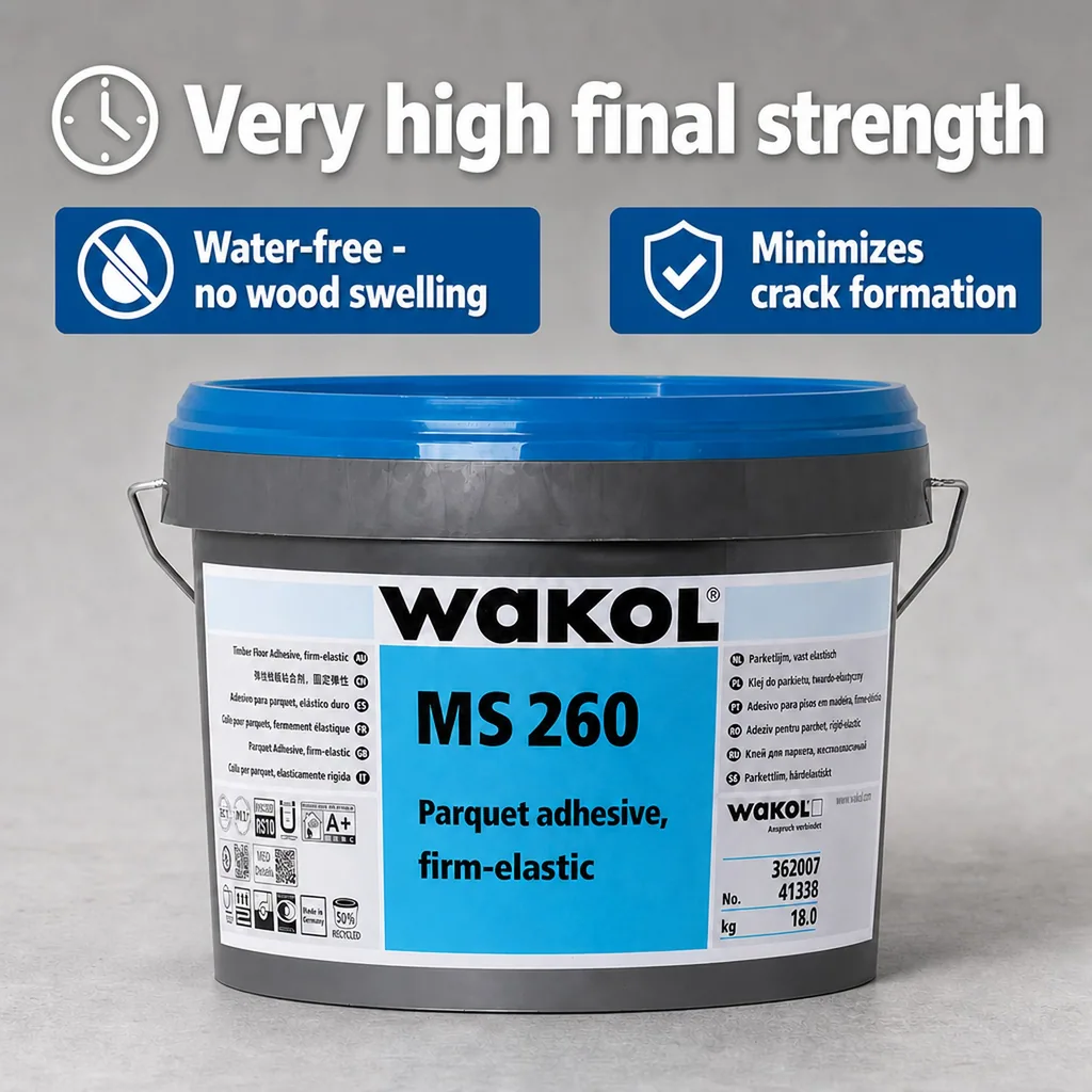 Wood Flooring Adhesive, Parquet Adhesive, Elastic Flooring Adhesive, 18kg