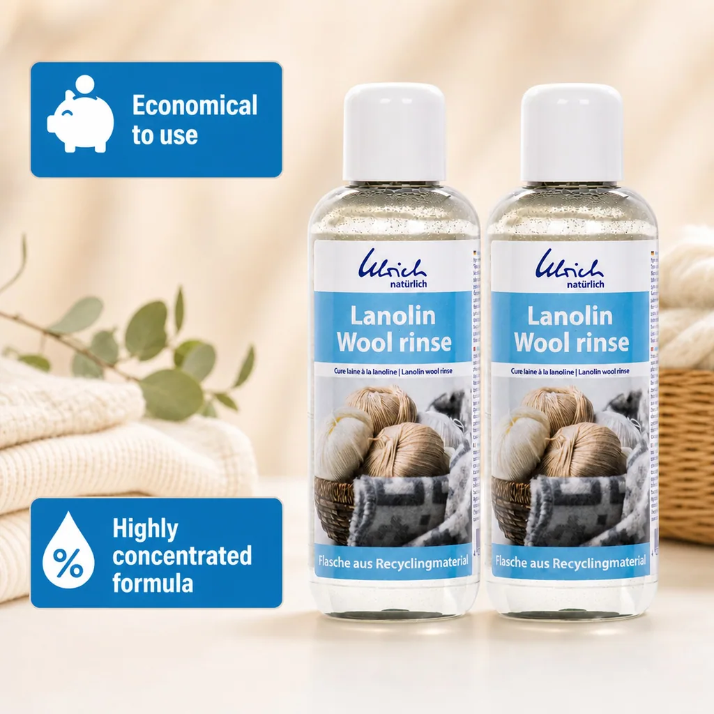 Wool Wash, Lanolin Wool Rinse 2 x 250 ml, Wool Conditioner
