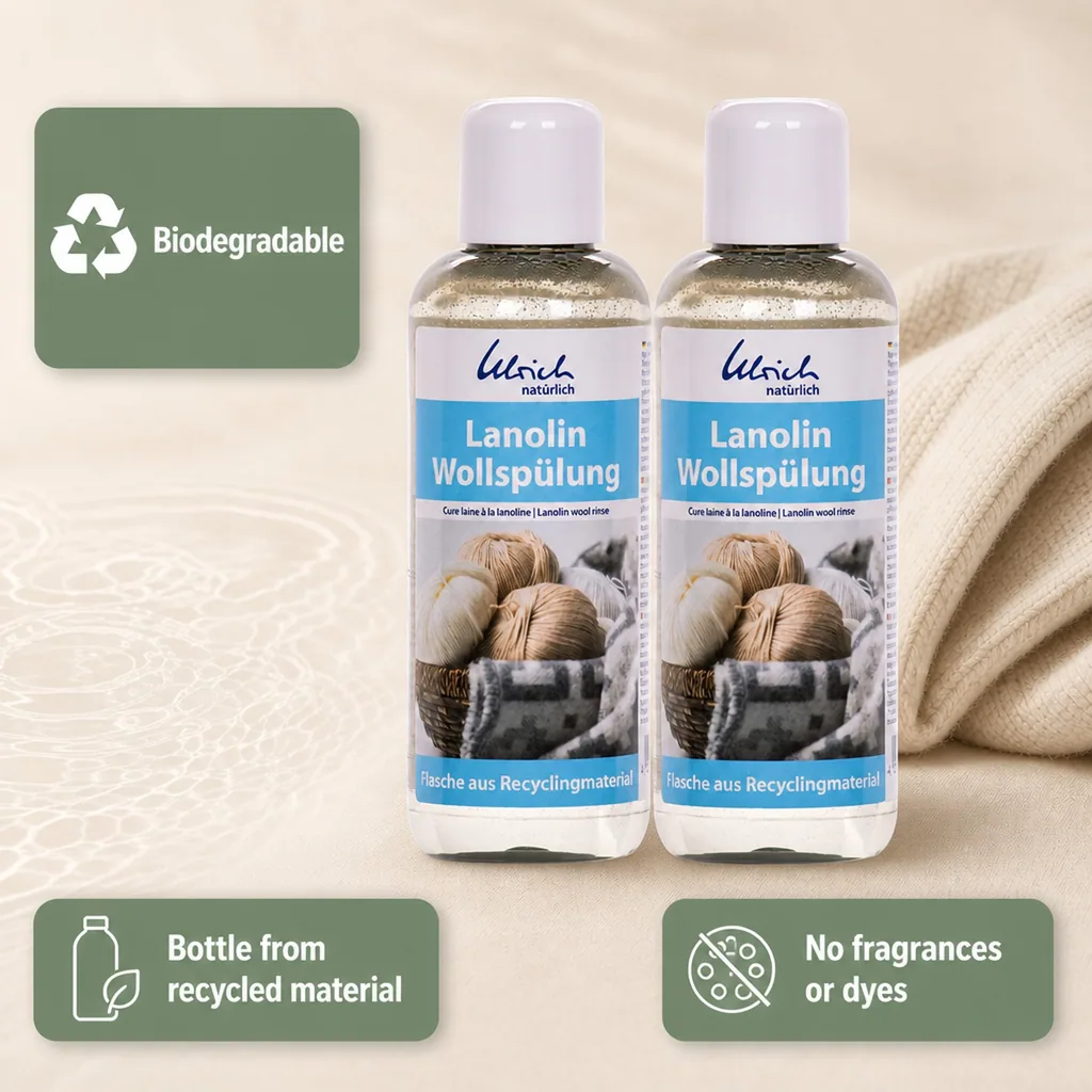 Wool Wash, Lanolin Wool Rinse 2 x 250 ml, Wool Conditioner