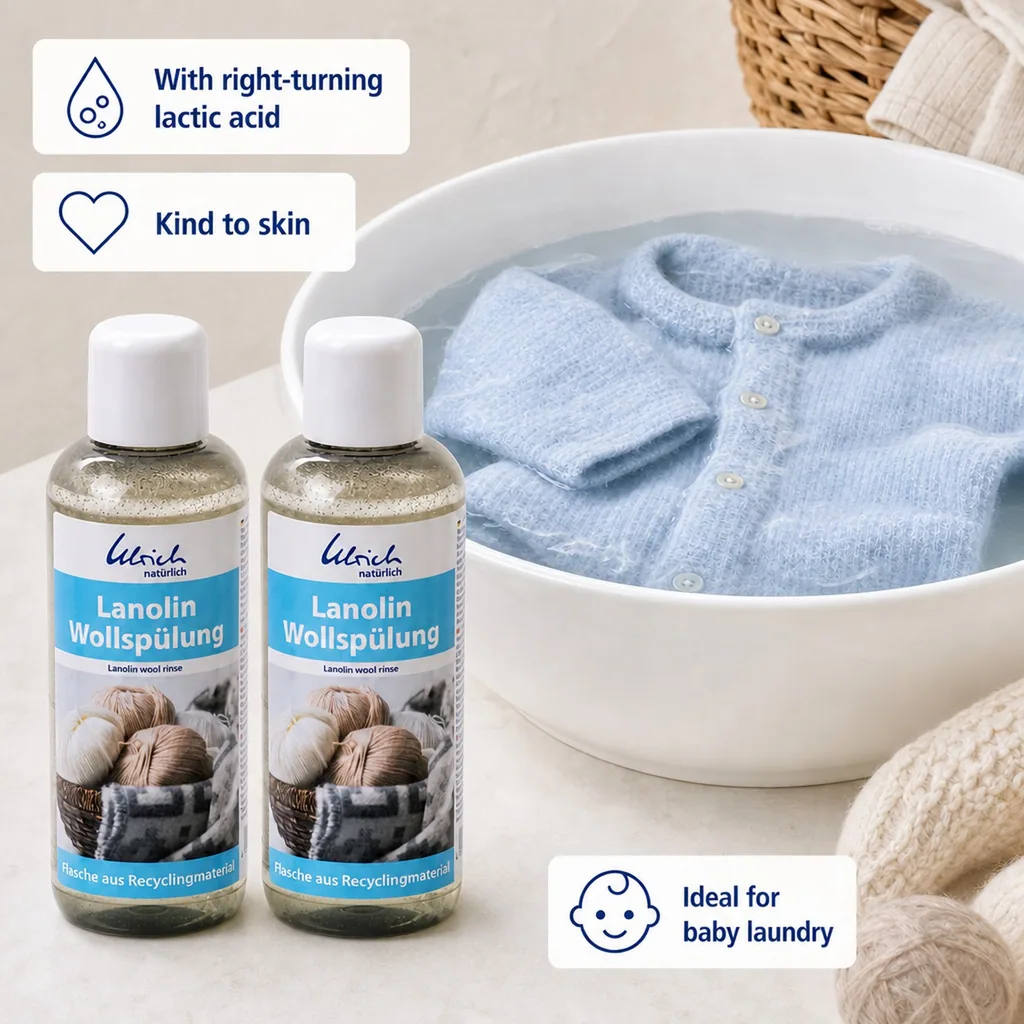 Wool Wash, Lanolin Wool Rinse 2 x 250 ml, Wool Conditioner