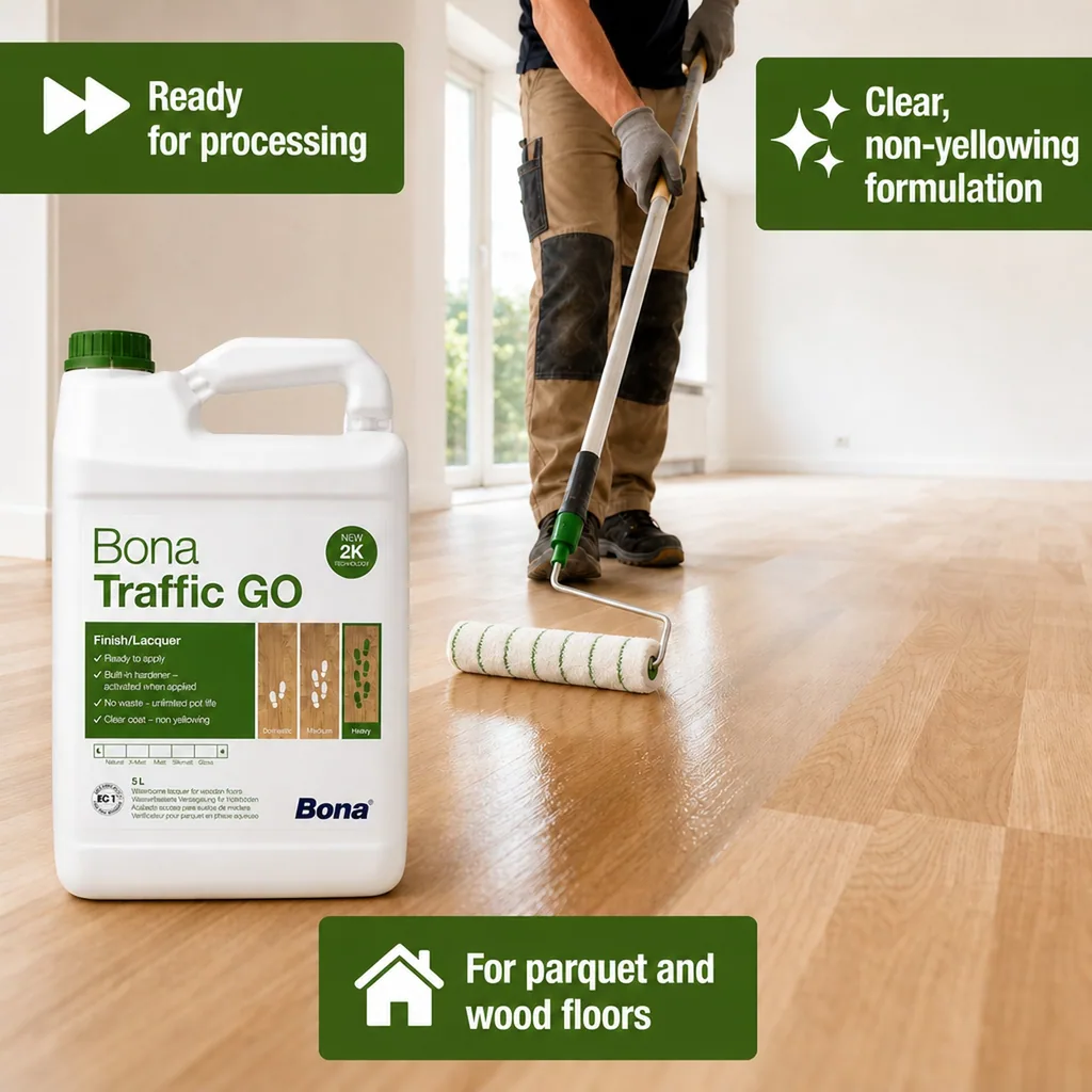 Parquet Lacquer, 2K Lacquer, Matte Wood Finish, 5 Liter Extramatt