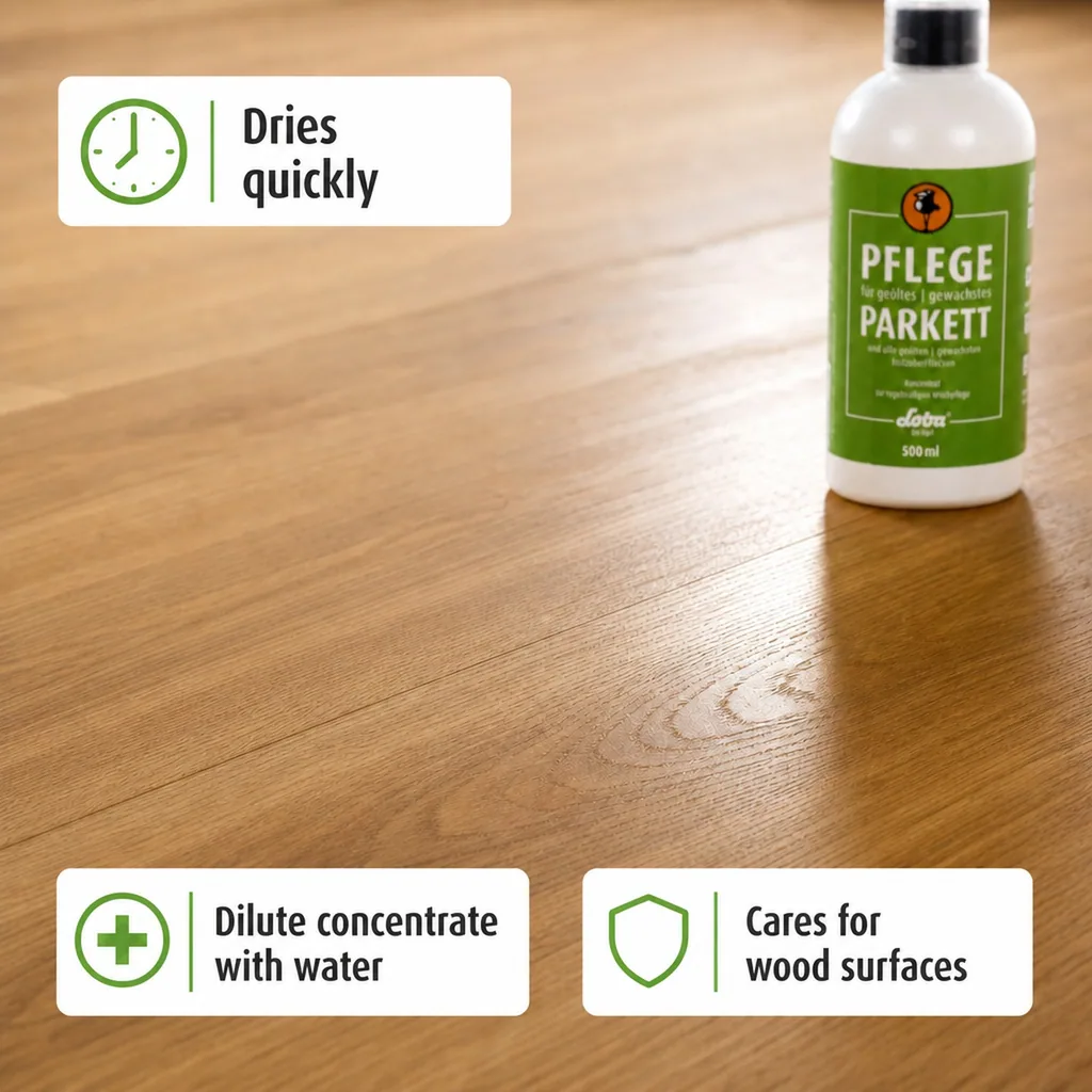 Wood Floor Cleaner, Wood Floor Maintenance, Oil and Waxed Floors, 500 ml