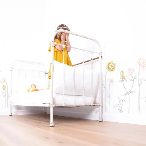 Lilipinso XL Wall Sticker Flowers with Stem Pink Gray Ocher
