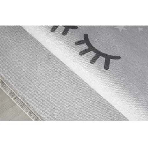 Livone children's carpet washable sleeping eyes silver -gray, Carpet size: 140 x 190 cm