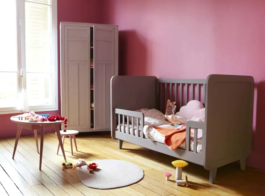 Laurette baby bed 70 x 140 cm Accroche Coeur, Color: gray green