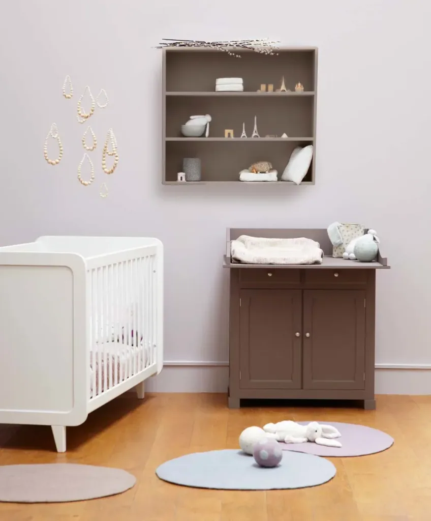 Laurette baby bed 70 x 140 cm Accroche Coeur, Color: gray green