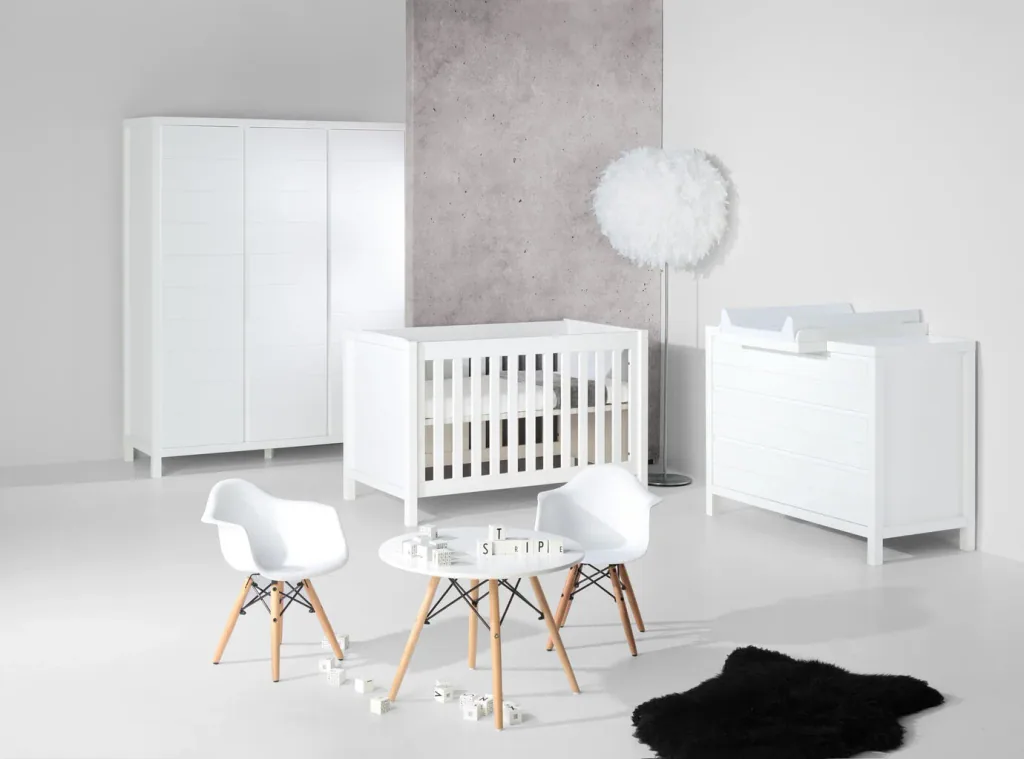 Quax Wardrobe stripes, 3 doors white