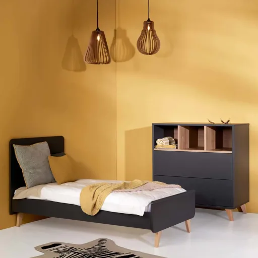 Quax loft baby bed renovable anthracite 70 x 140