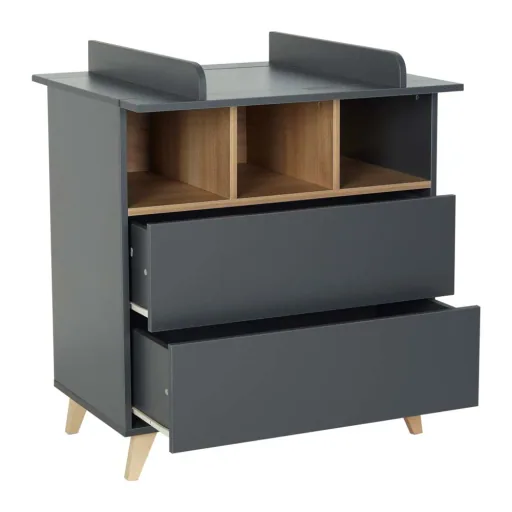 Quax loft baby bed renovable anthracite 70 x 140