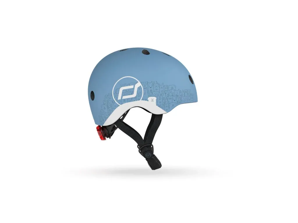 Scoot & Ride Reflective helmet, Scooter helmet XXS-S - Steel, Color: Steel