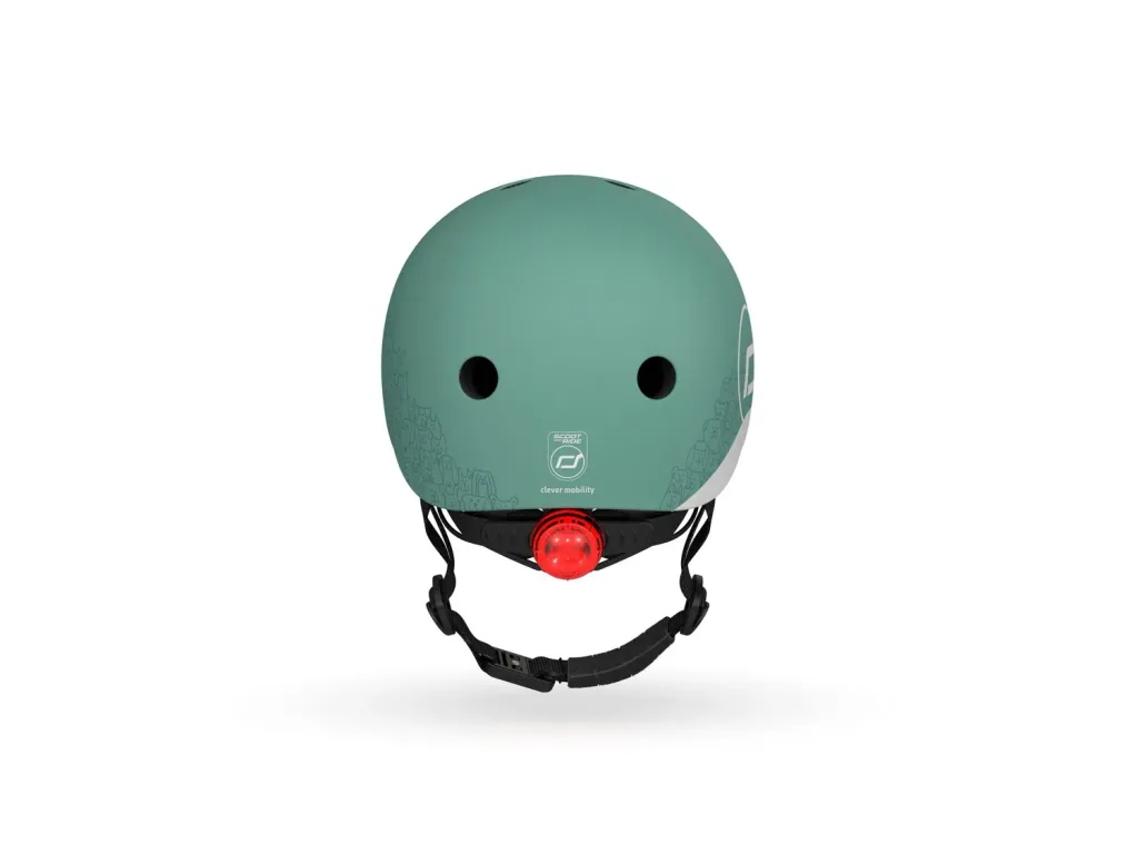 Scoot & Ride Reflective helmet, Scooter helmet XXS-S - Steel, Color: Forest
