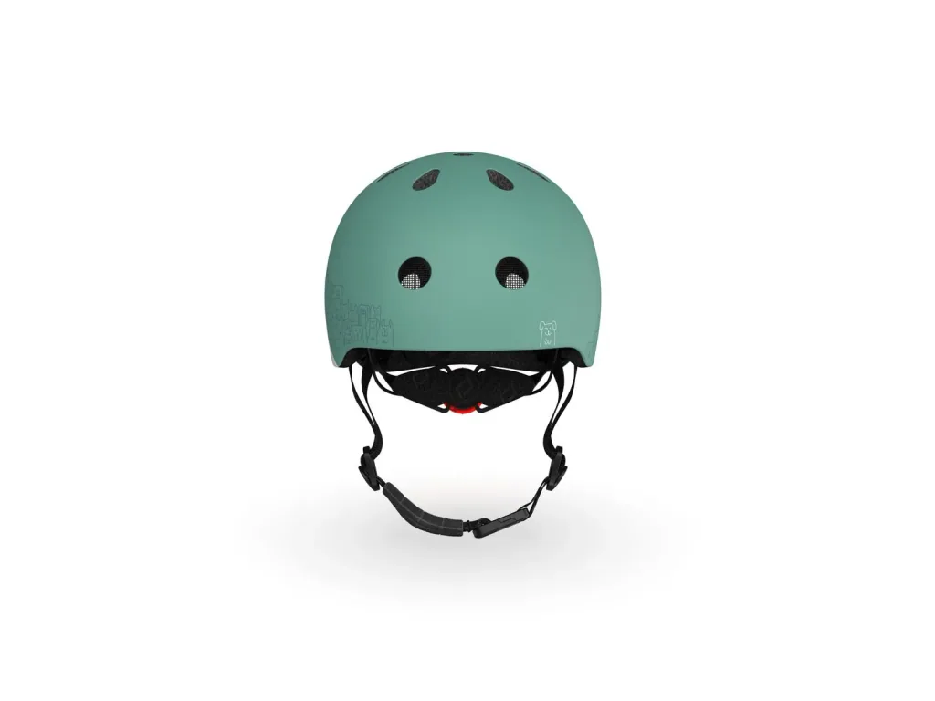 Scoot & Ride Reflective helmet, Scooter helmet XXS-S - Steel, Color: Forest