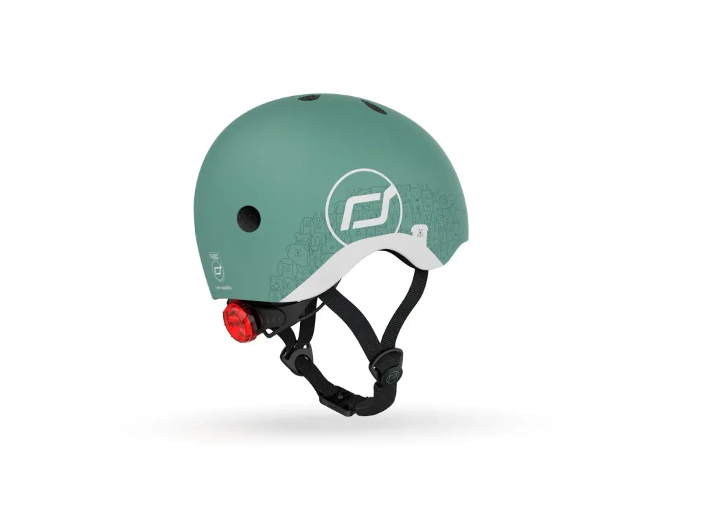 Scoot & Ride Reflective helmet, Scooter helmet XXS-S - Steel, Color: Forest
