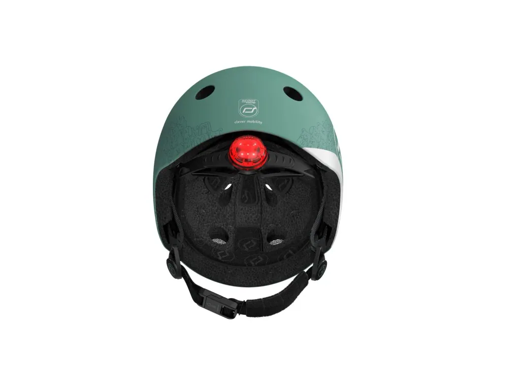 Scoot & Ride Reflective helmet, Scooter helmet XXS-S - Steel, Color: Forest