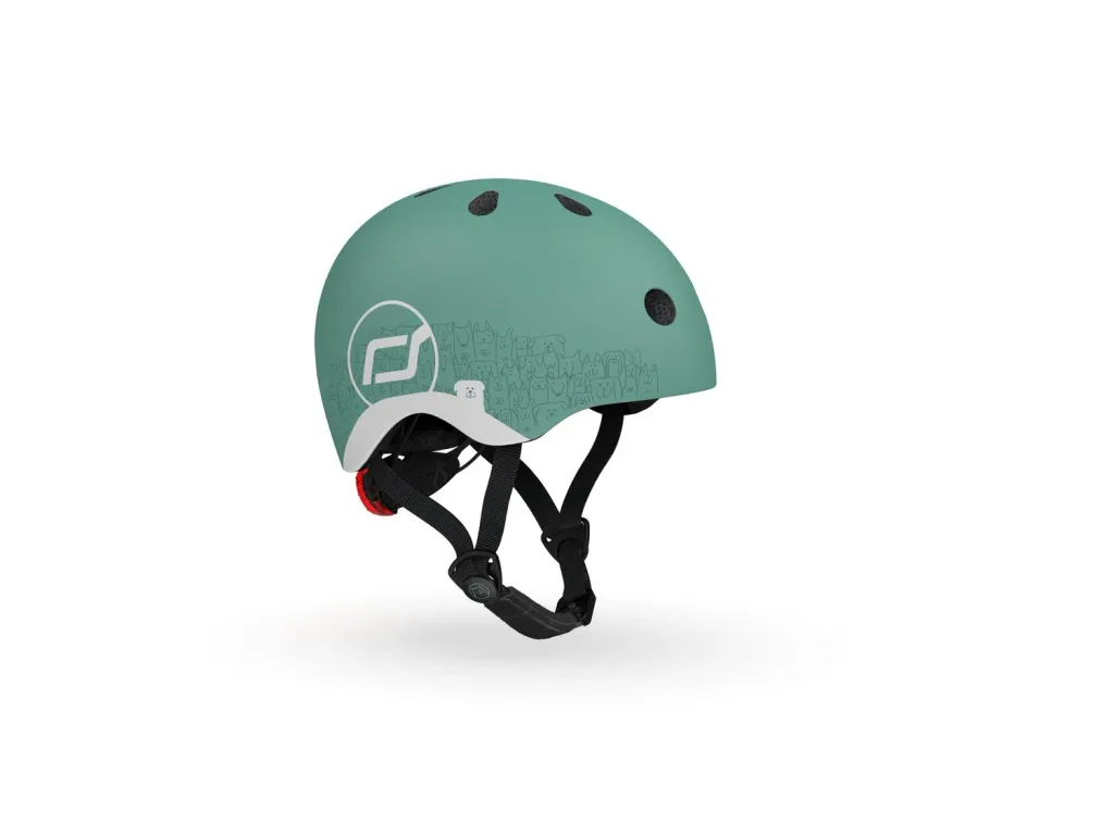 Scoot & Ride Reflective helmet, Scooter helmet XXS-S - Steel, Color: Forest