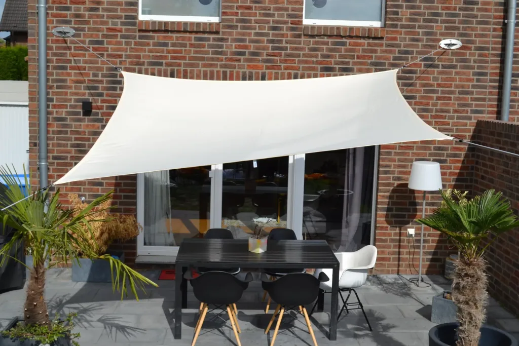 Square sun sail water-repellent ivory 250 x 300cm