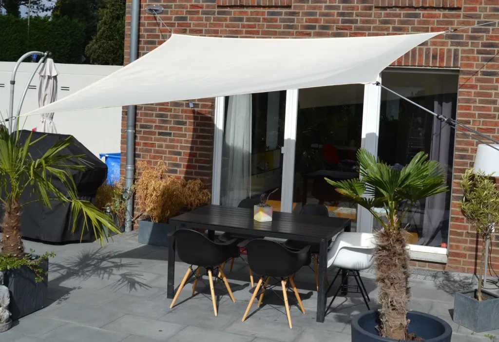 Square sun sail water-repellent ivory 250 x 300cm