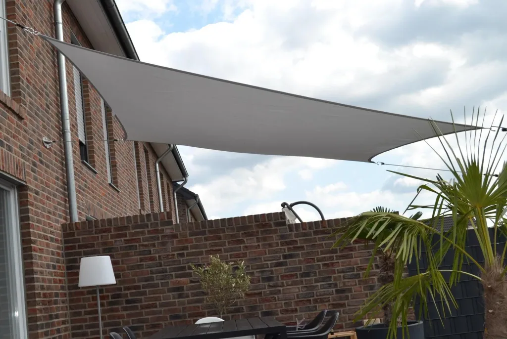 Square sun sail water-repellent silver-grey 250 x 300cm