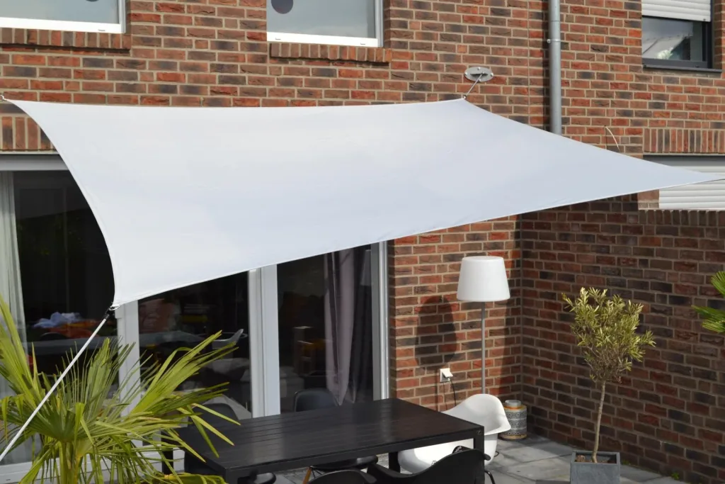 Square sun sail water-repellent silver-grey 250 x 300cm