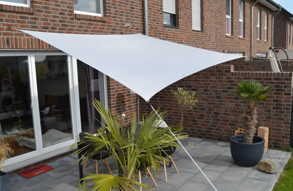 Square sun sail water-repellent silver-grey 250 x 300cm
