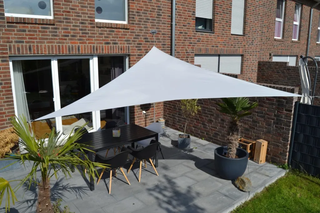Triangular sun sail water-repellent silver-grey 360 x 360 x 360cm