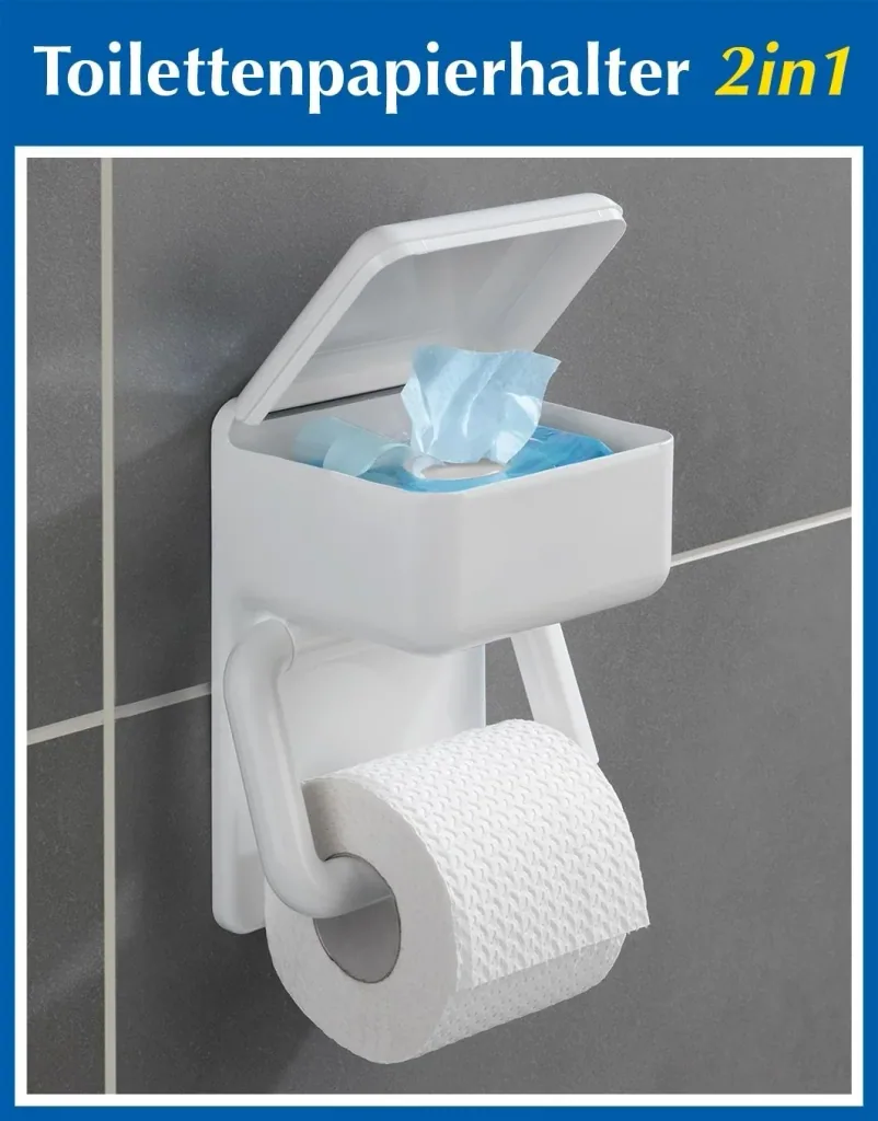Duo toilet paper holder, with wet wipe box